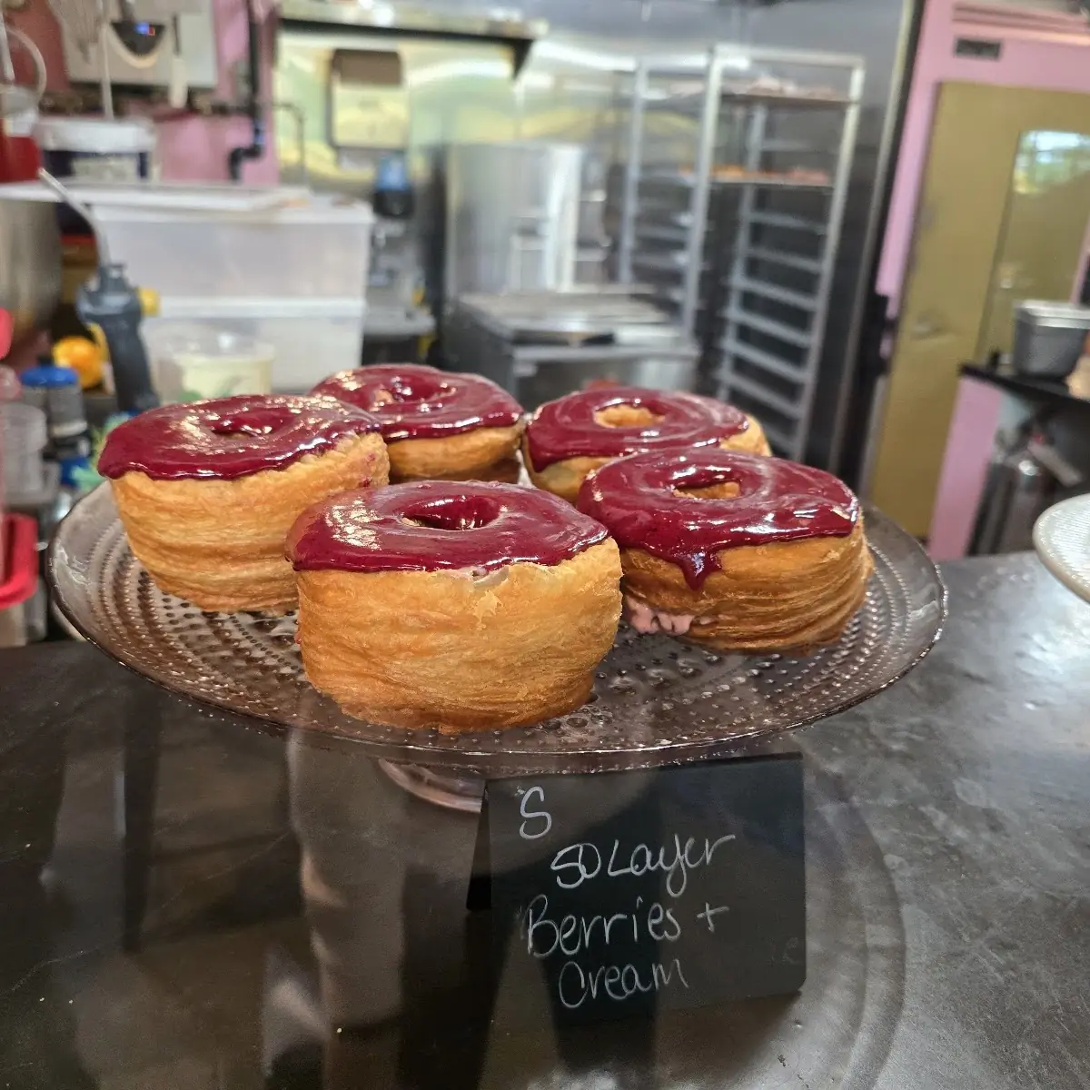 50 Layer Berries and Cream Donut