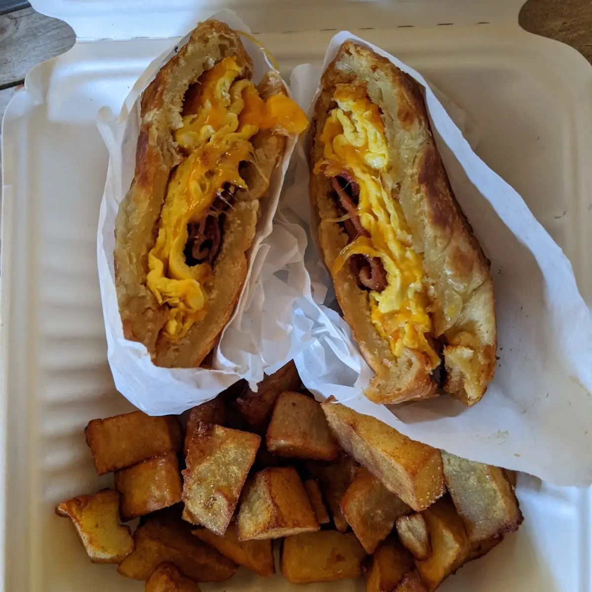 Ham Egg and Cheese on Croissant