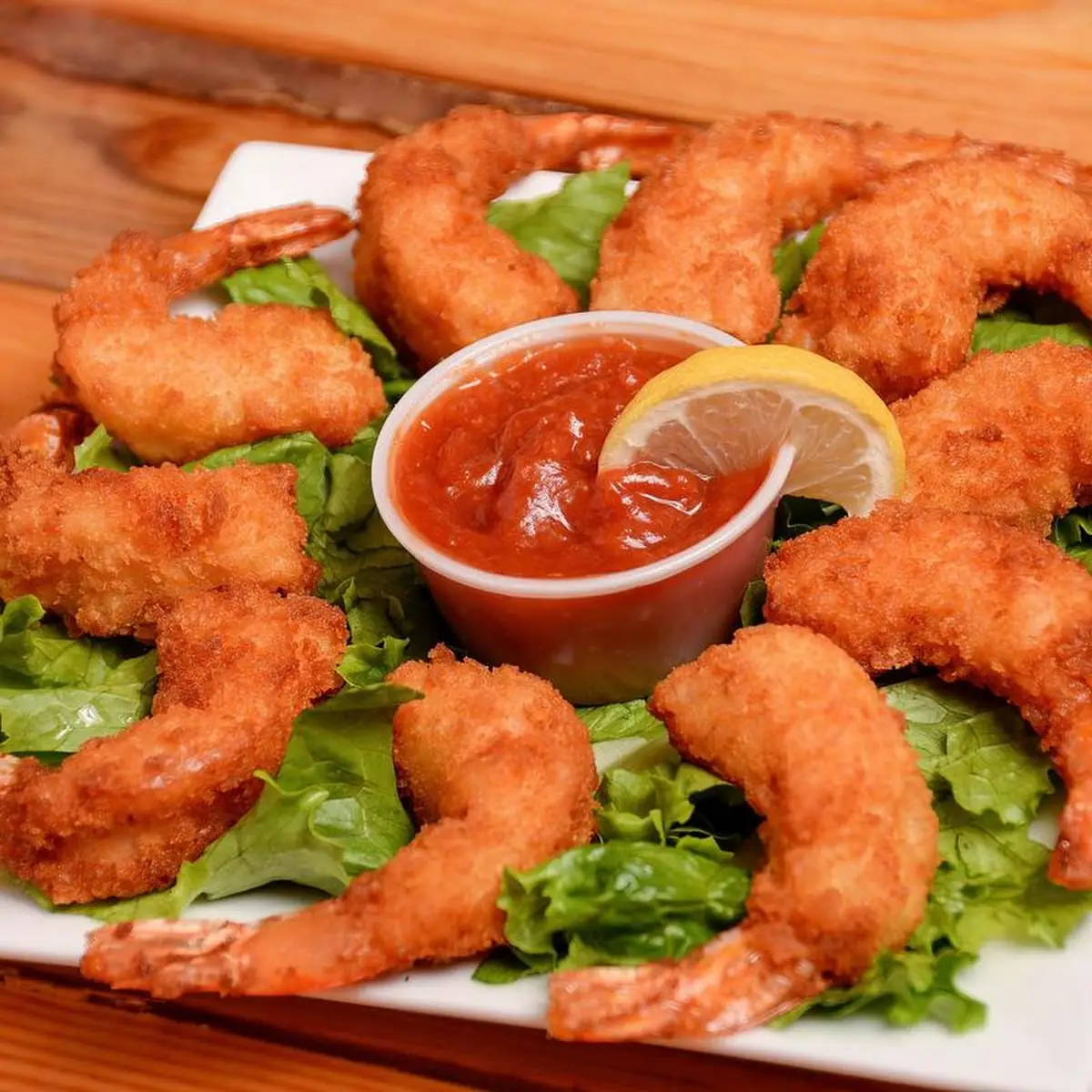 Jumbo Fried Shrimp with Buffalo Sauce