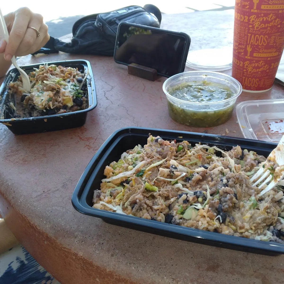 Shredded Beef Burrito Bowl Split Between 2 People