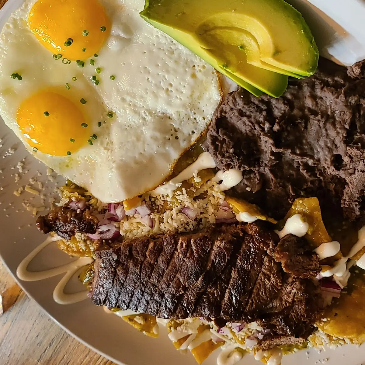 Chilaquiles Rojos with Chicken