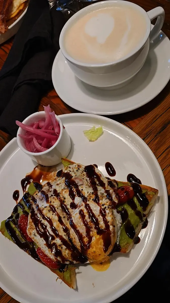Avocado Toast Add Egg and Pickled Onions