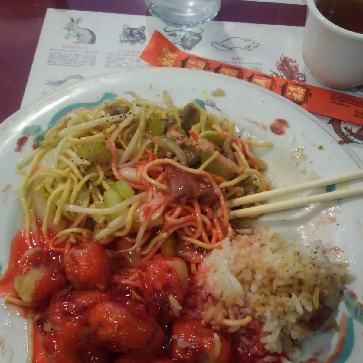 Lo Mein and Fried Rice