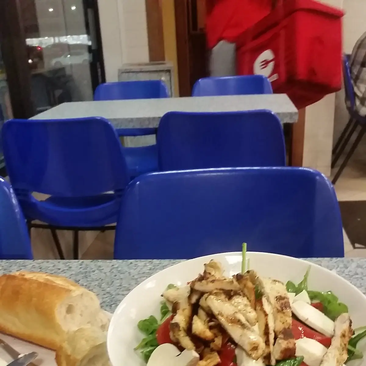 Arugula Spinach Salad with Roast Peppers and Fresh Mozzarella