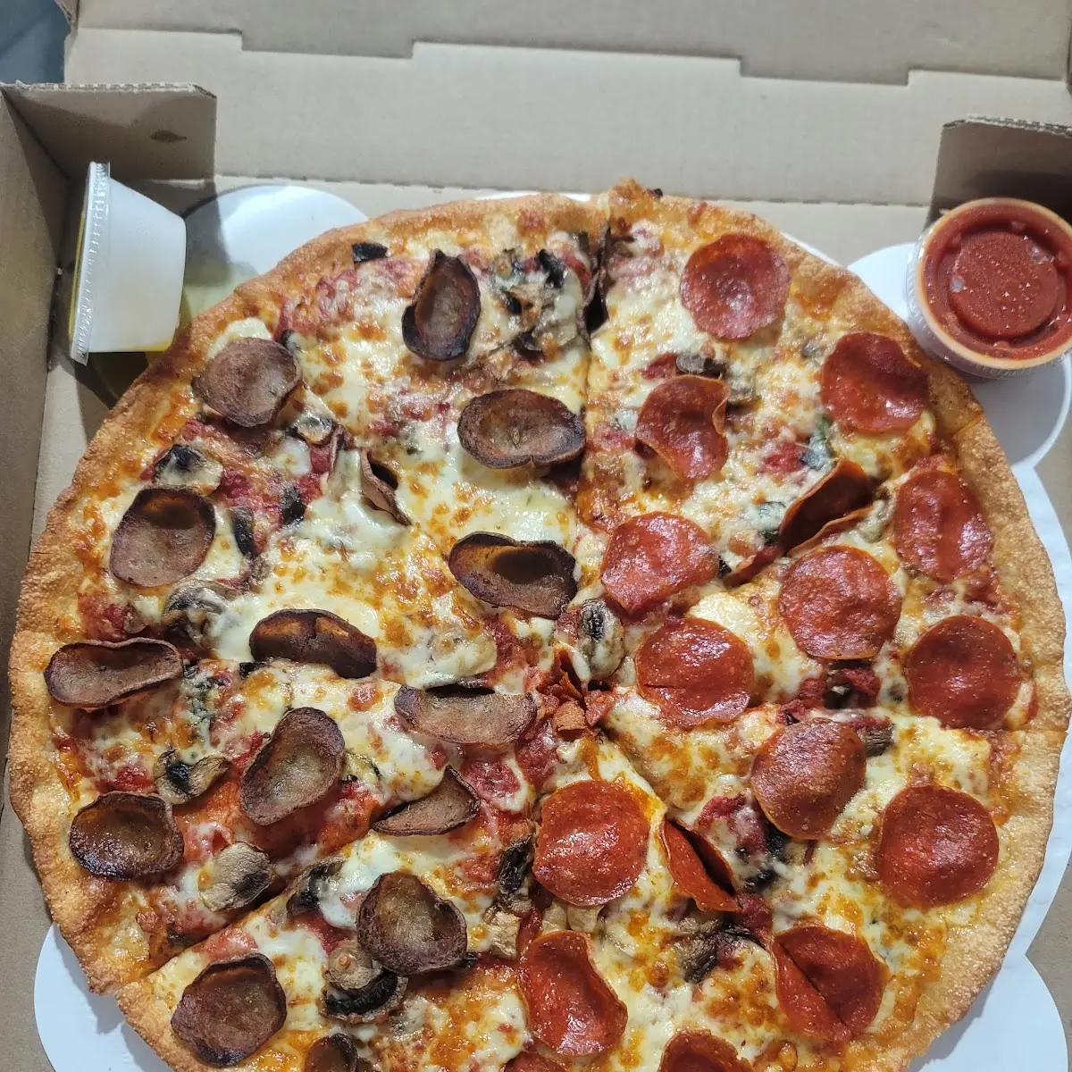Pepperoni and Sausage Pizza