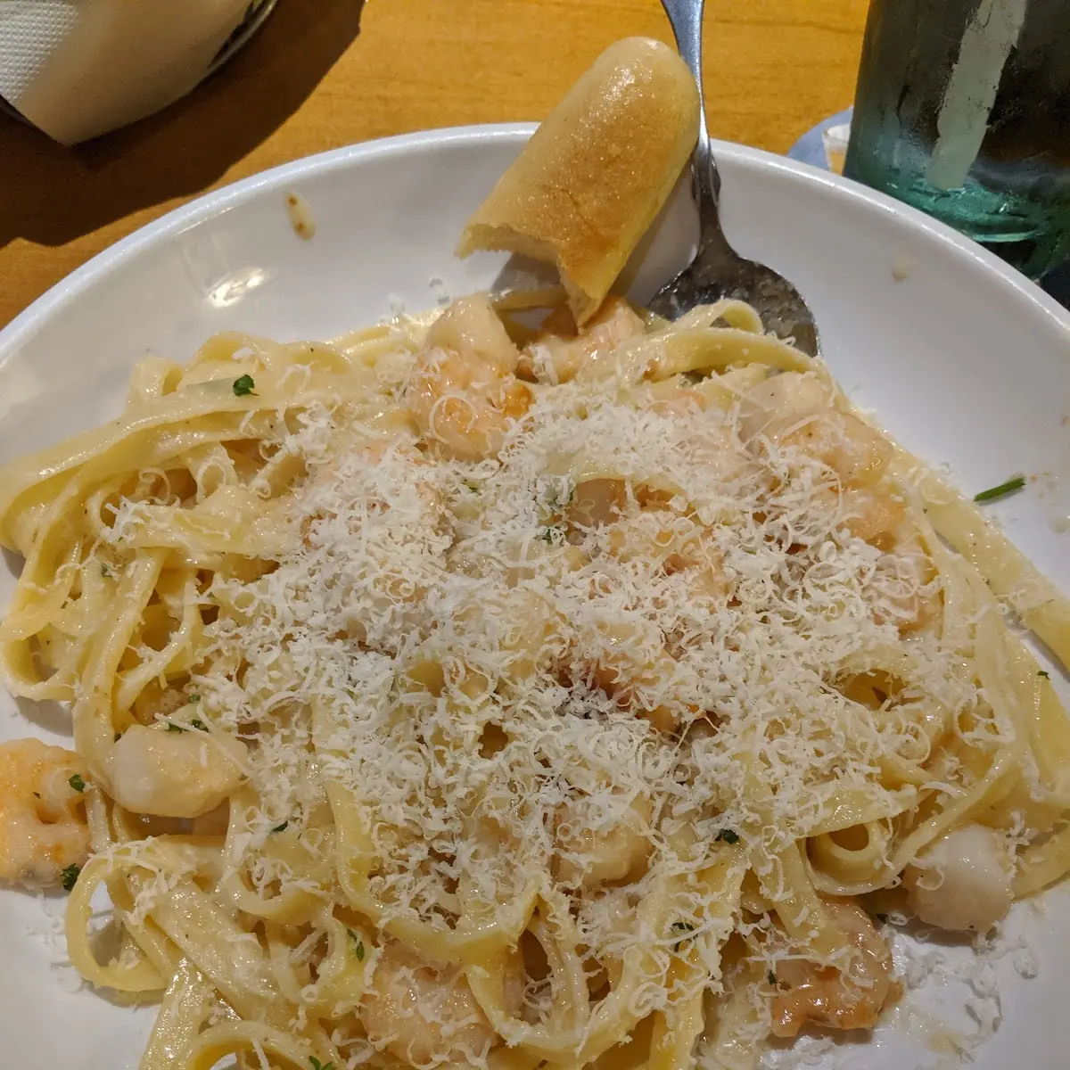 Chicken and Shrimp Carbonara Pasta
