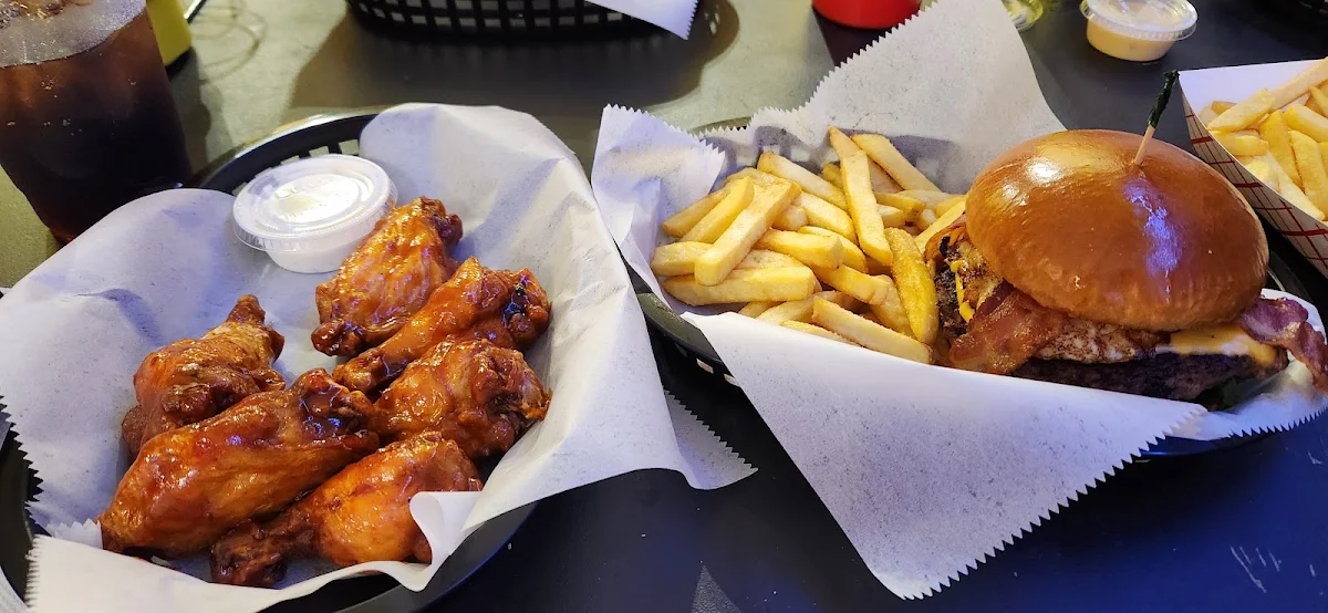 Breakfast Burger and Sweet Chili Wings