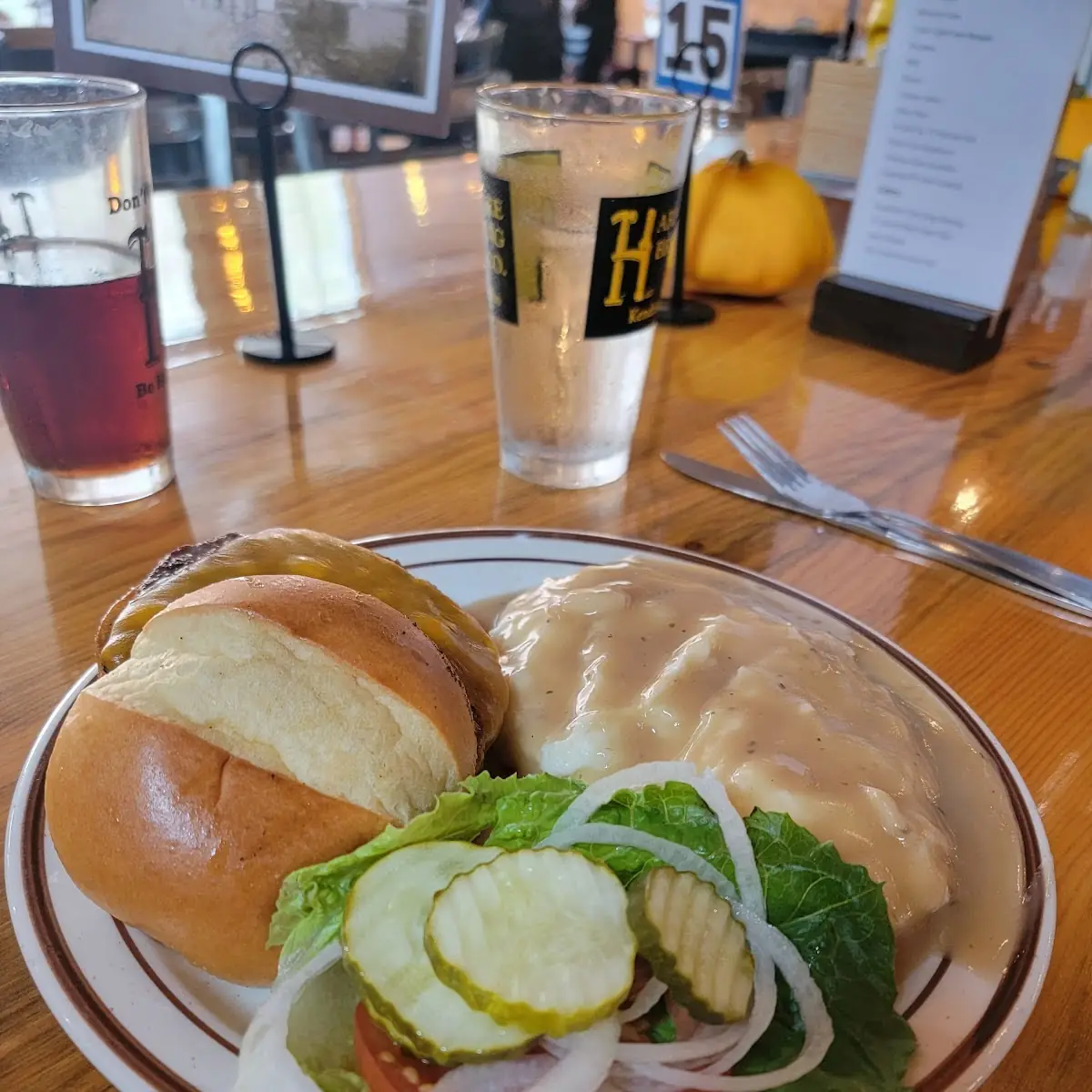 Cheeseburger with Mashed Potatoes