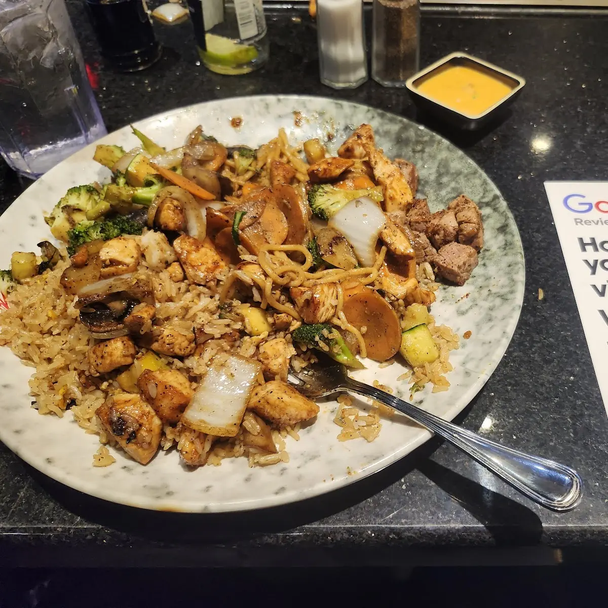 Hibachi Vegetables Fried Rice Chicken