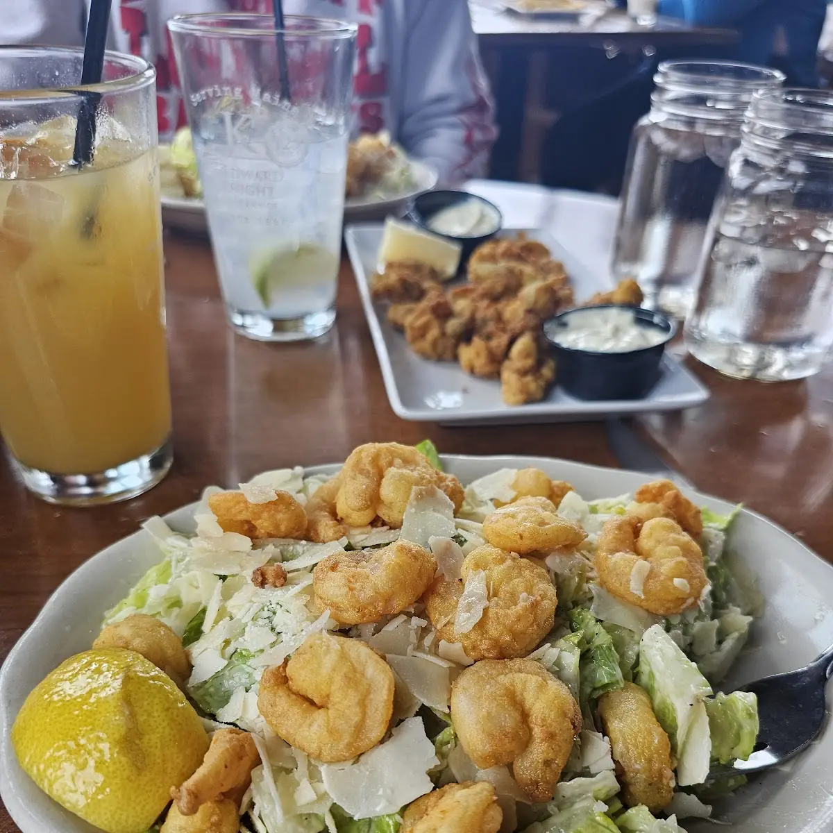 Caesar Salad with Fried Shrimp