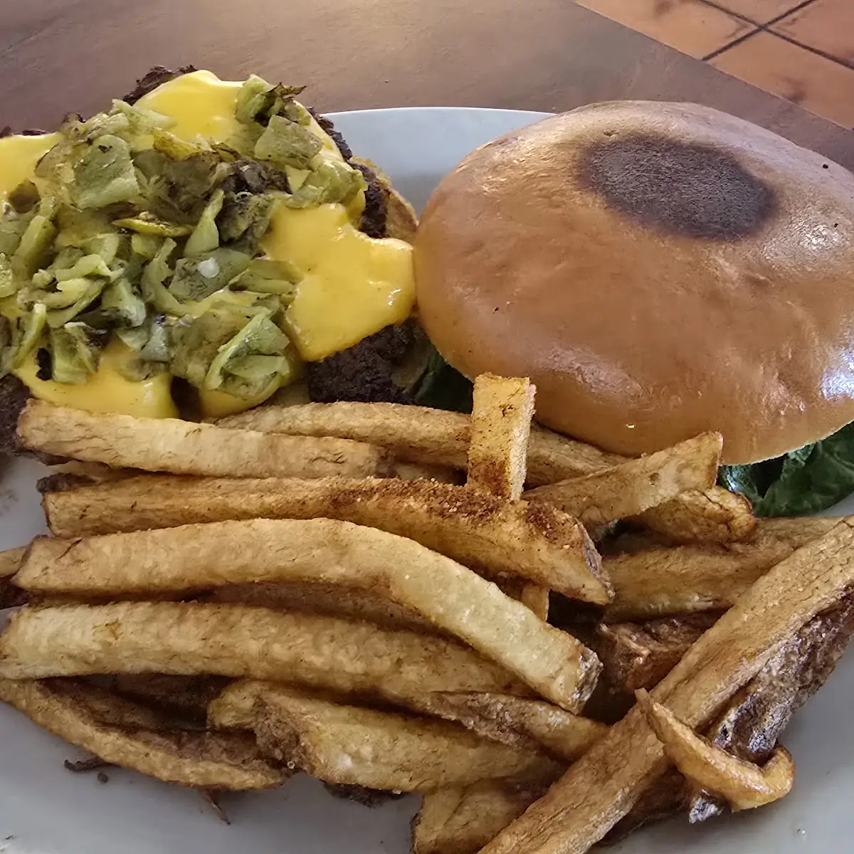 Green Chile Cheese Burger