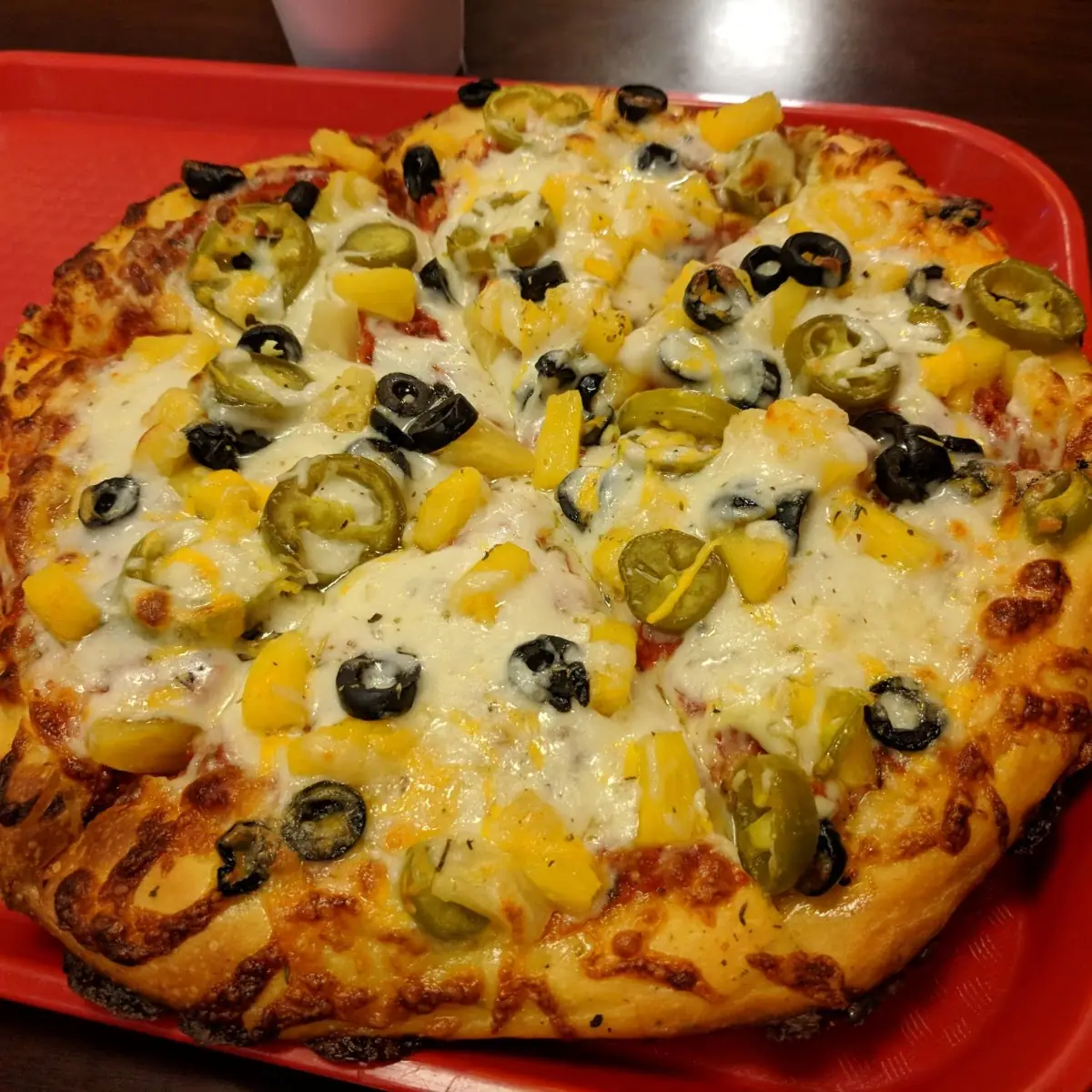 Cheese Pizza with Jalapenos Olives