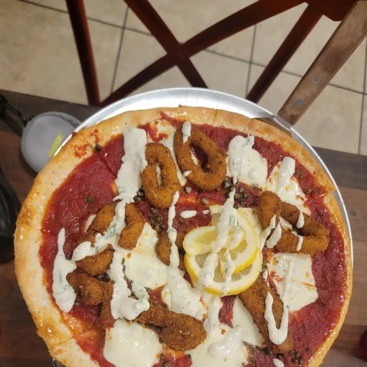 Crispy Calamari Pizza
