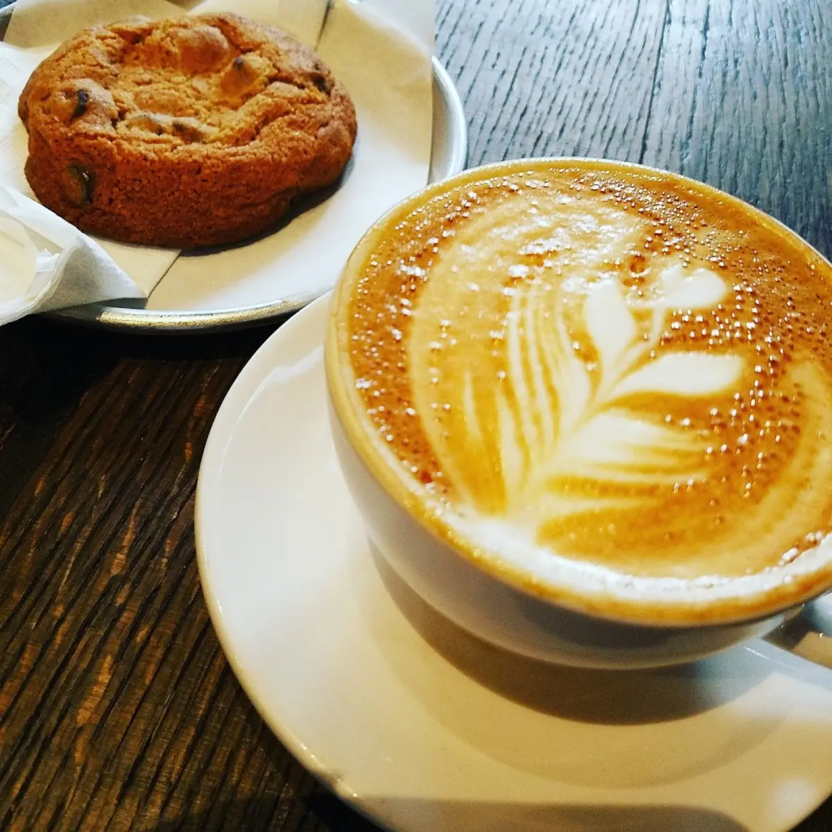 Chocolate Chip Cookie and Cappuccino