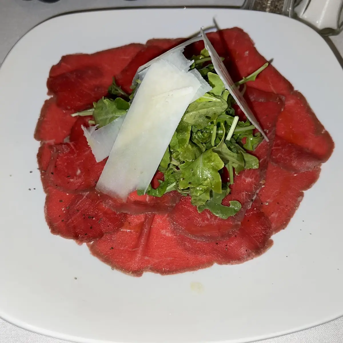 Beef Carpaccio with Arugula and Pecorino Romano