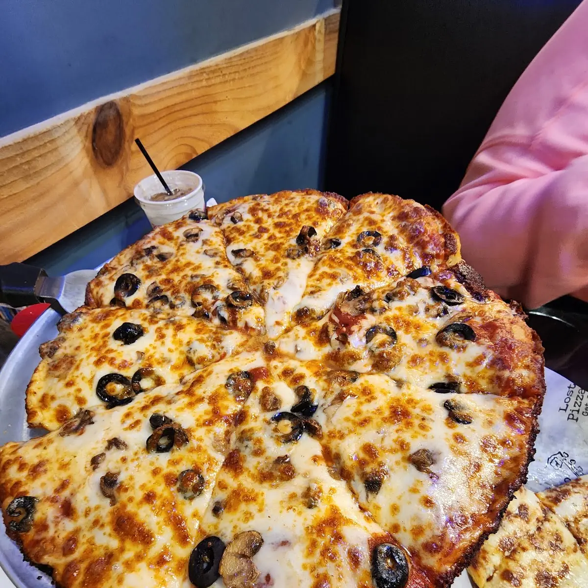 Black Olive Mushroom Thick Crust Pizza