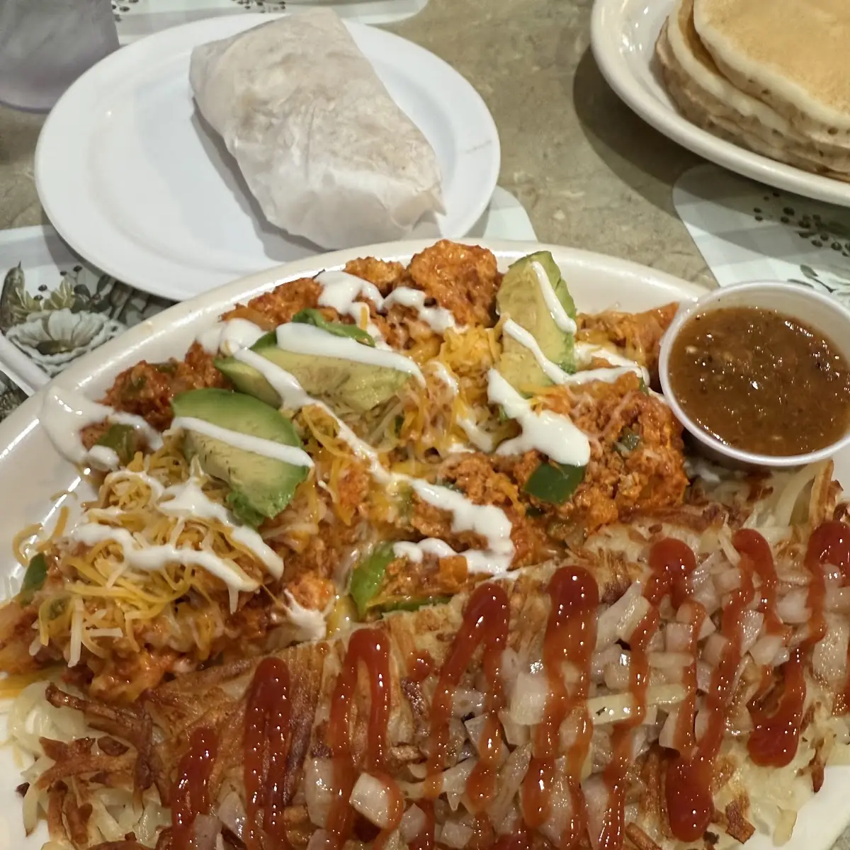 Chorizo Scramble and Hash Browns
