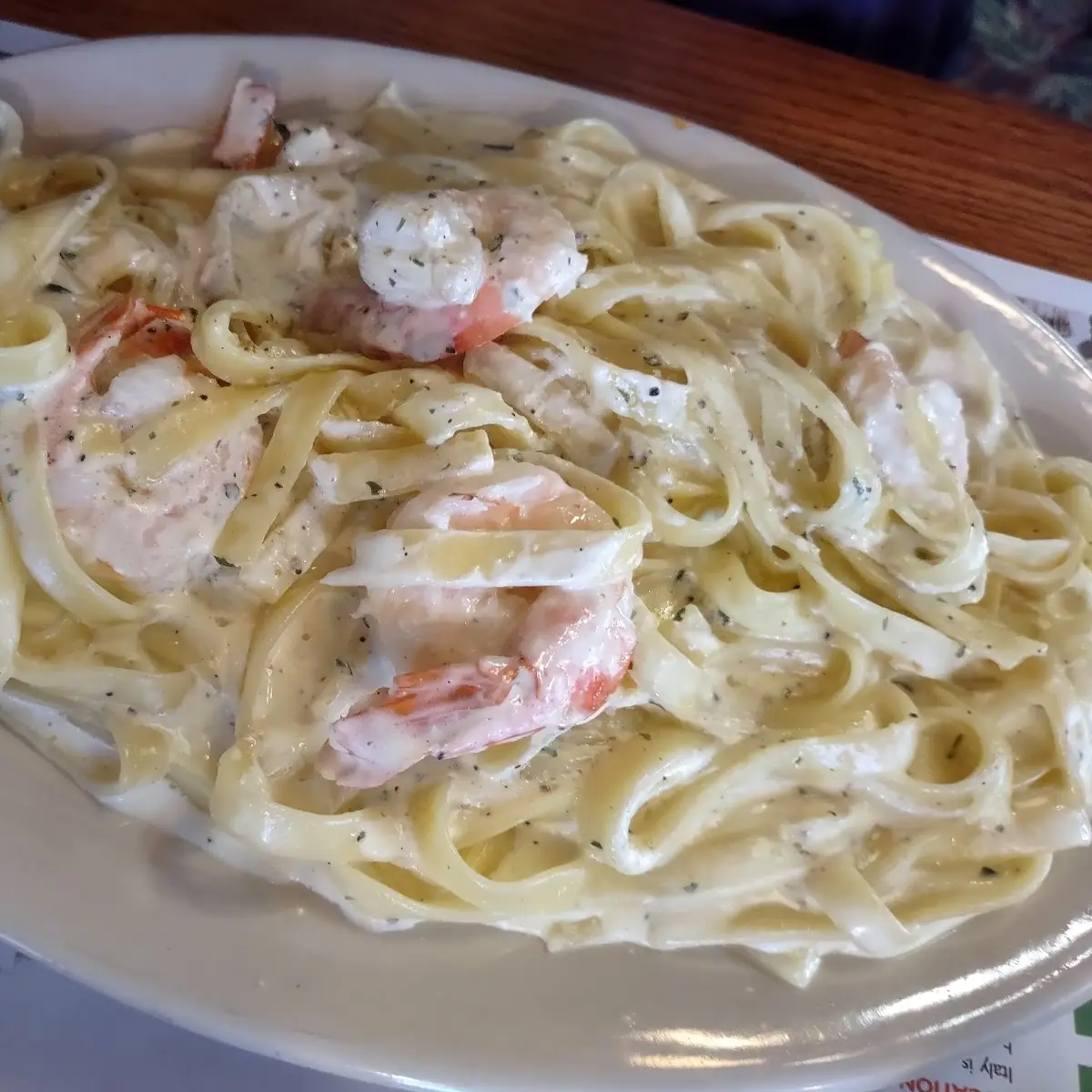 Shrimp Alfredo w Pasta