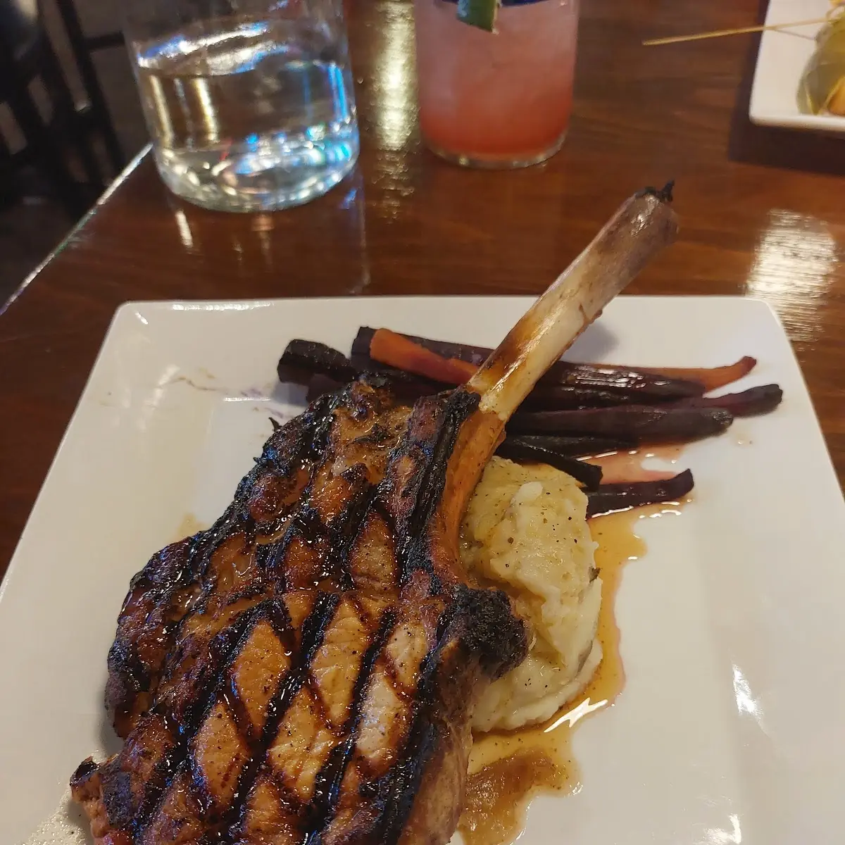 Pork Chop w Mashed Potatoes and Roasted Carrots