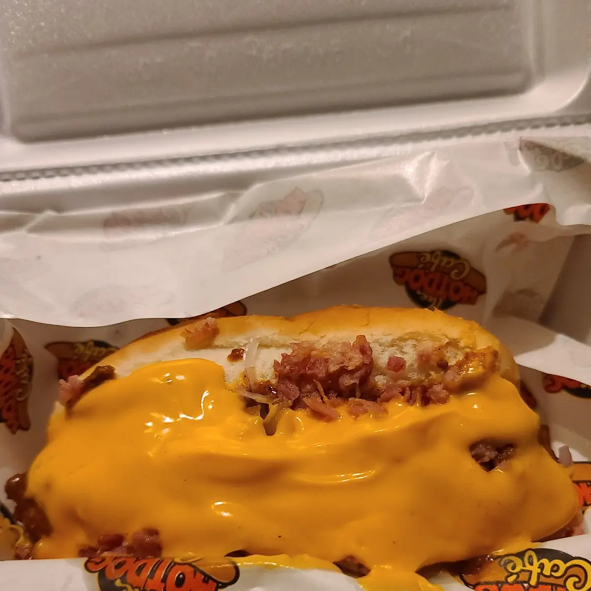 Chili Cheese and Bacon Dog