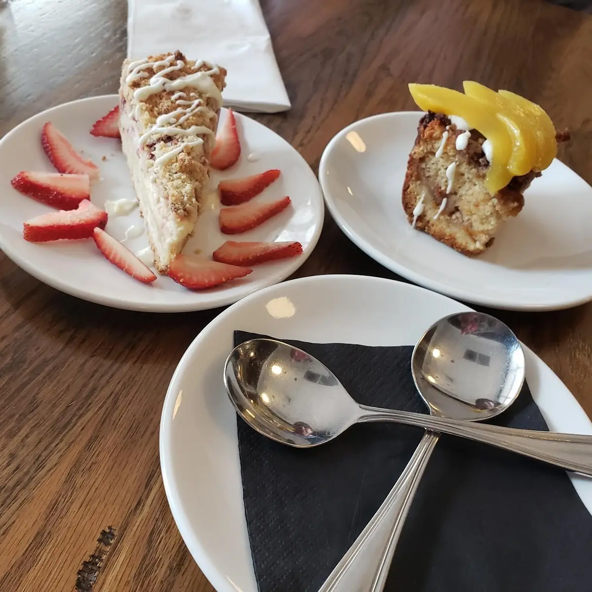 Strawberry Scones Cake Slice with Peach Coffee Cake