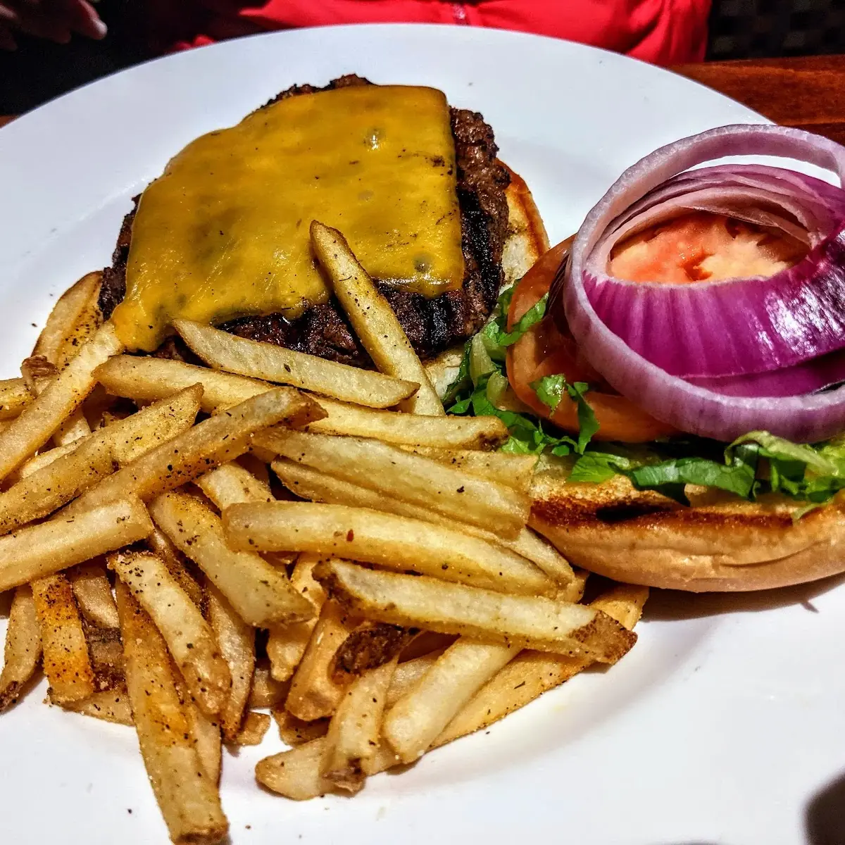 Cheddar Burger and Fries