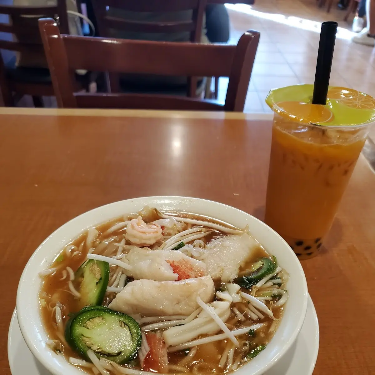 Seafood Egg Noodle Soup