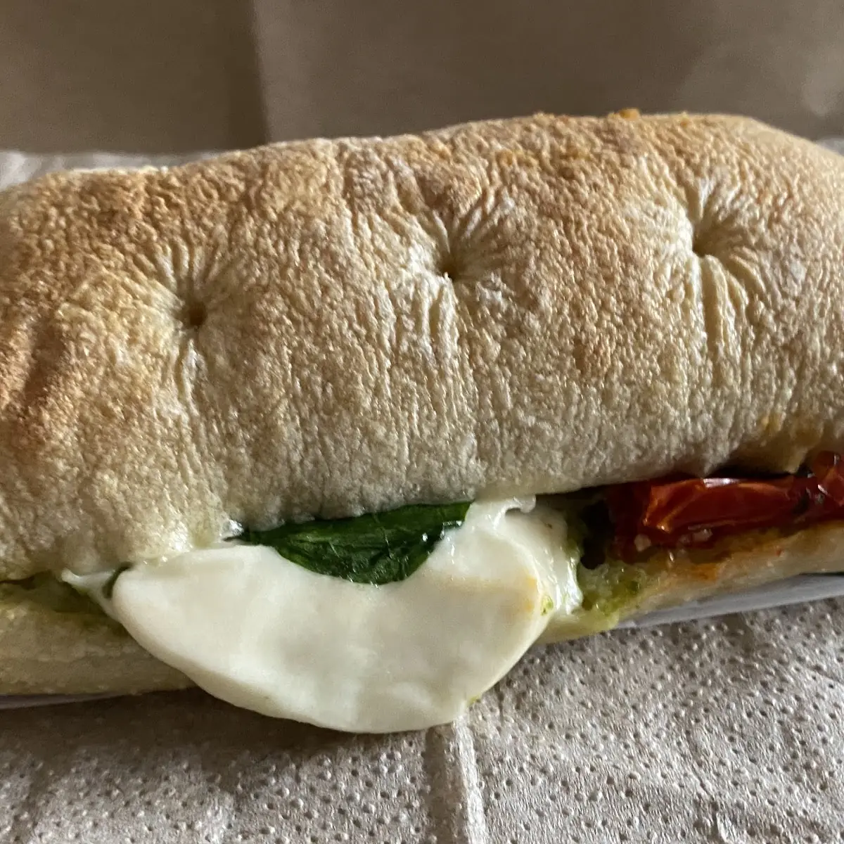 Egg Pesto & Mozzarella Sandwich