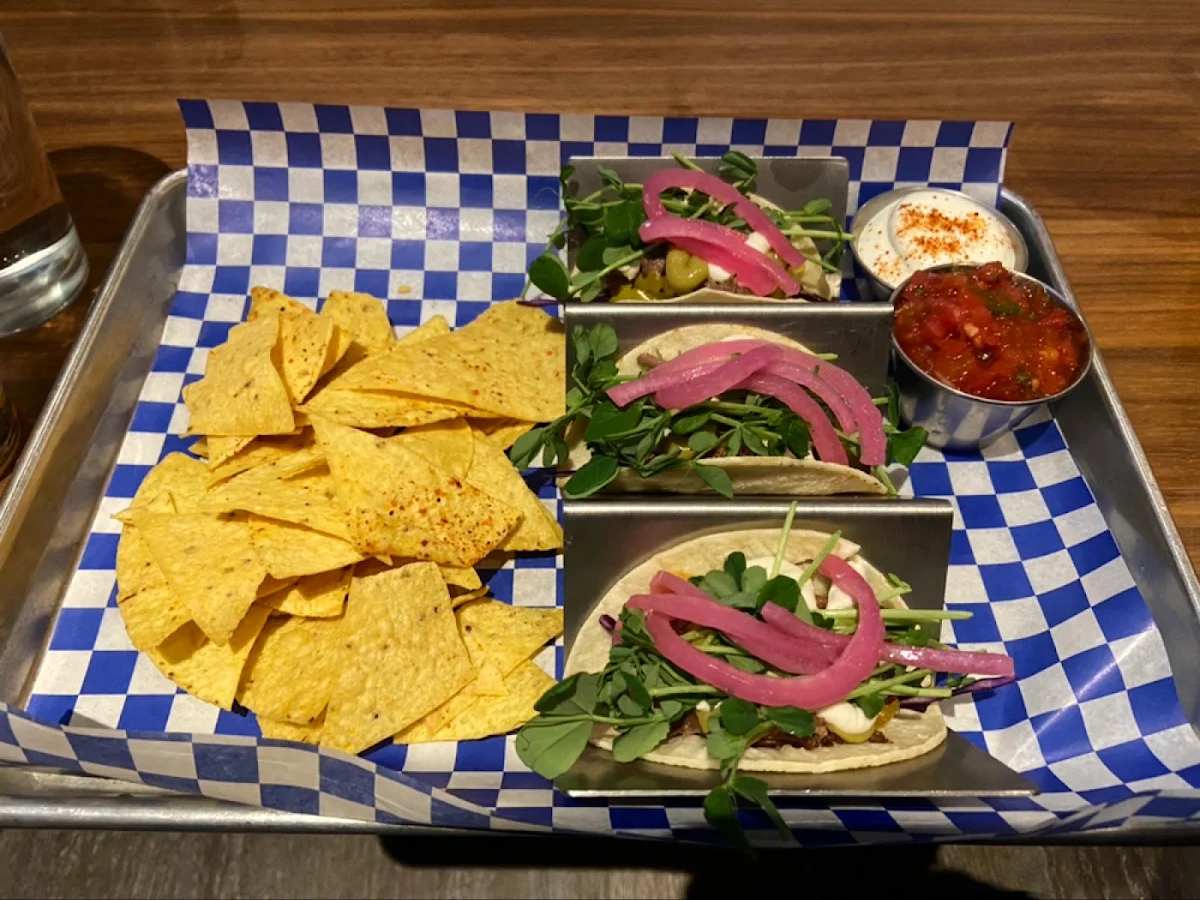 Beef Tacos with Side of Tortilla Chips