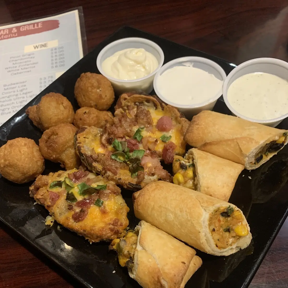 Fried Mushrooms Potato Skins Southwest Egg Rolls