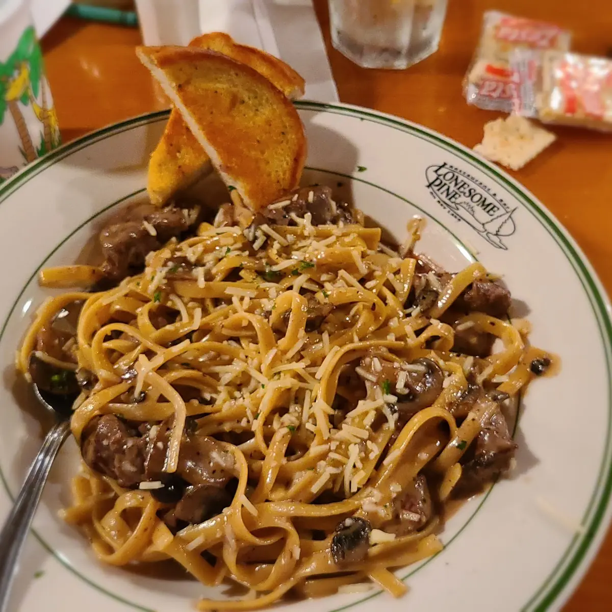Creamy Chicken Pasta with Toast