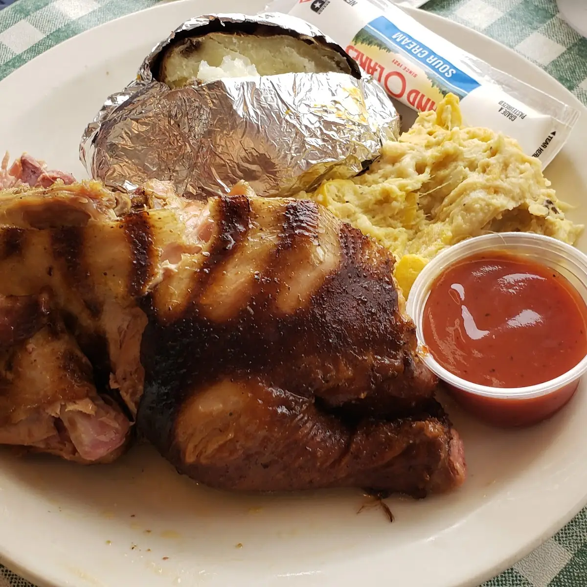 Smashed Squash Baked Potato & 1 2 Smoked Chicken