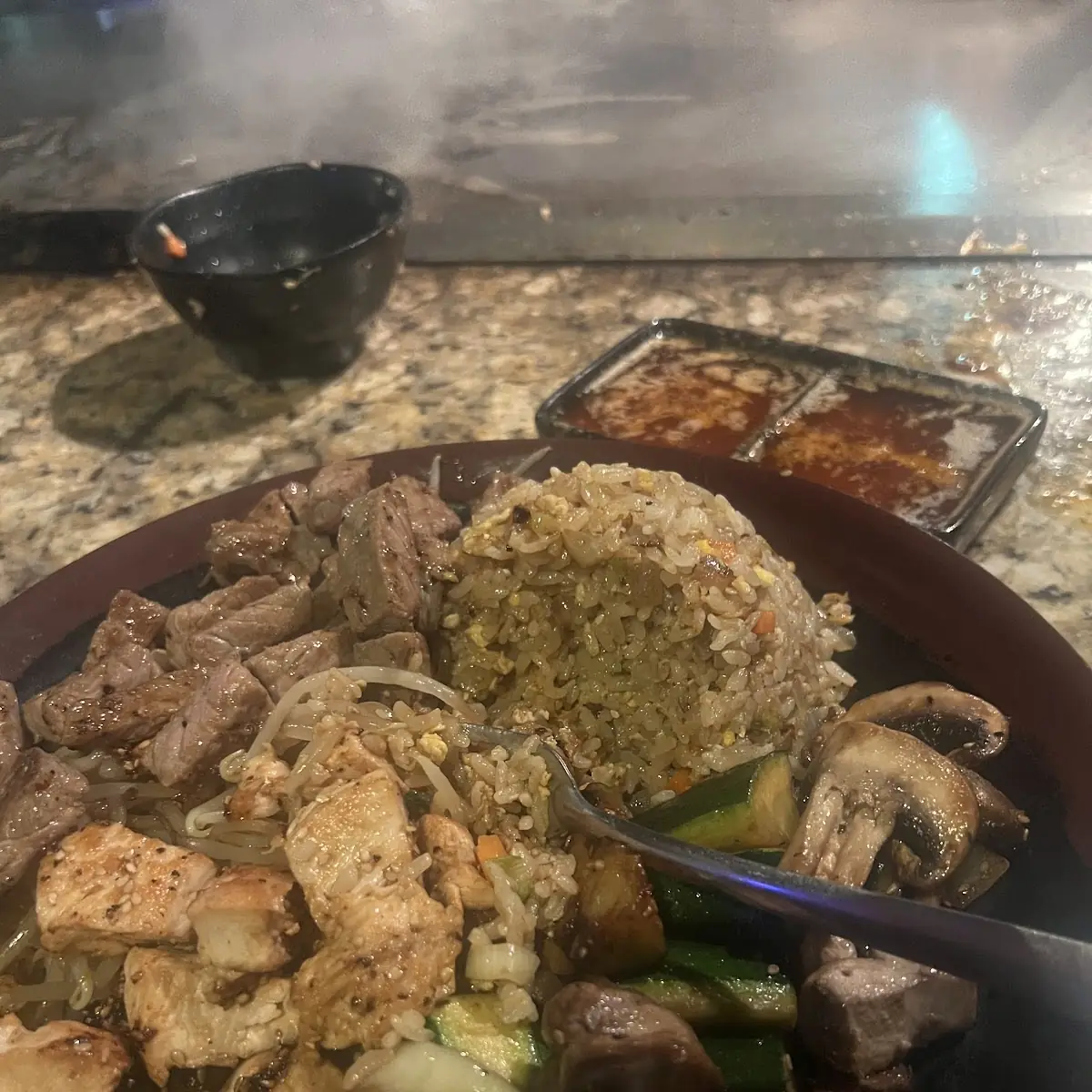 New York Steak and Chicken Fried Rice