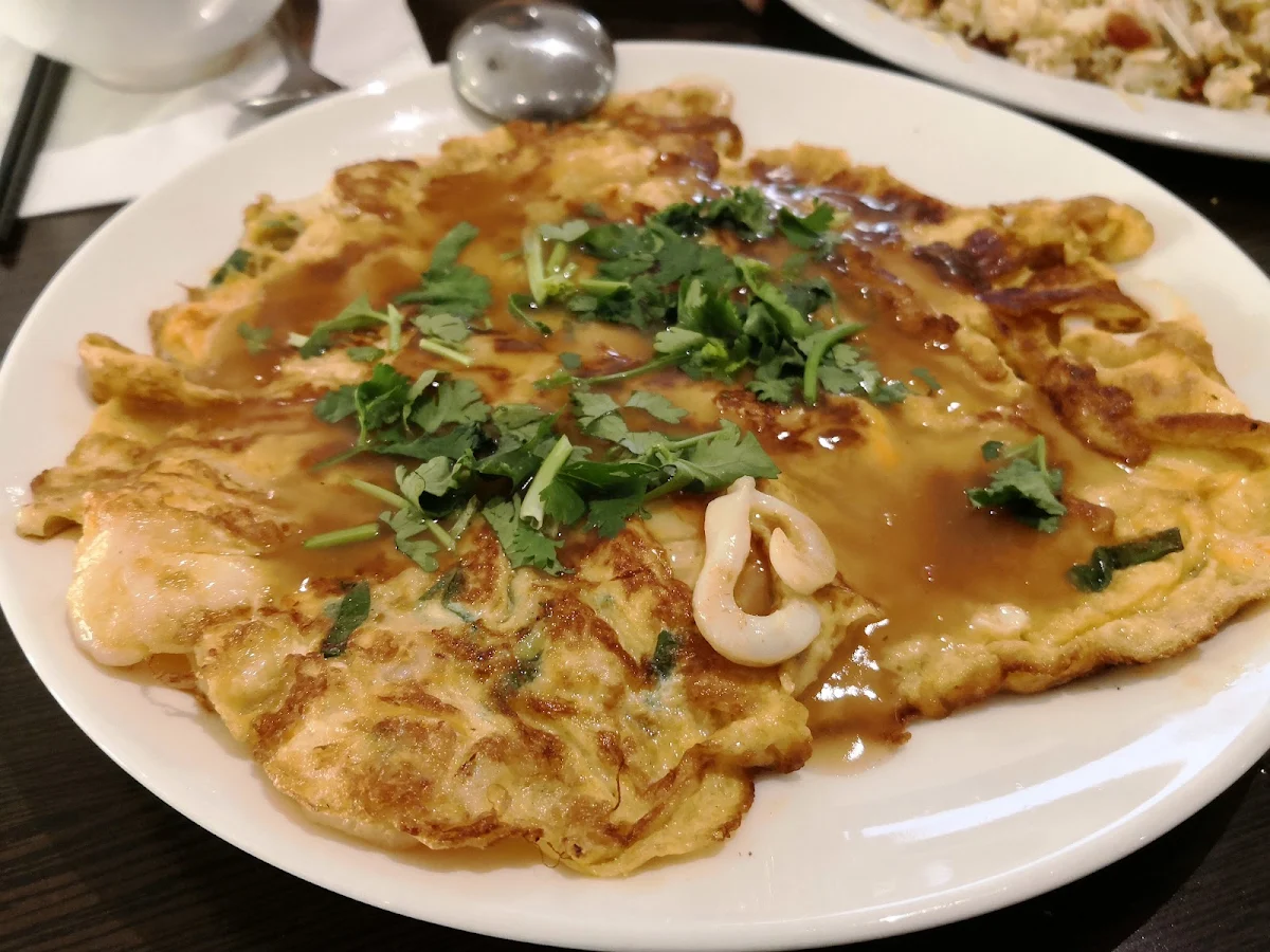 Omelette with Seafood, Green Bamboo