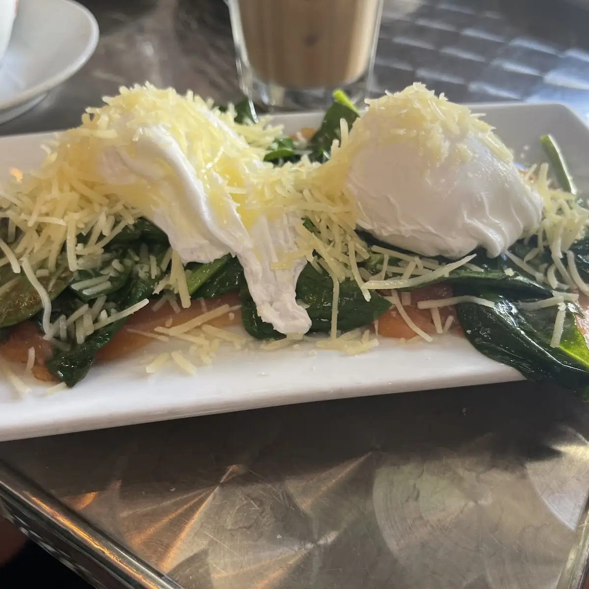 Salmon Spinach with Poached Eggs
