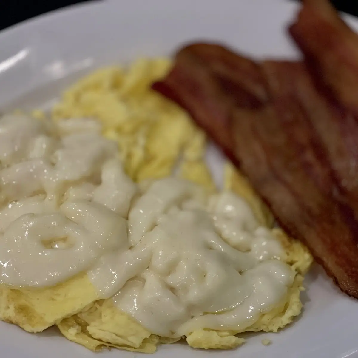 Scrambled Eggs and Bacon Strips