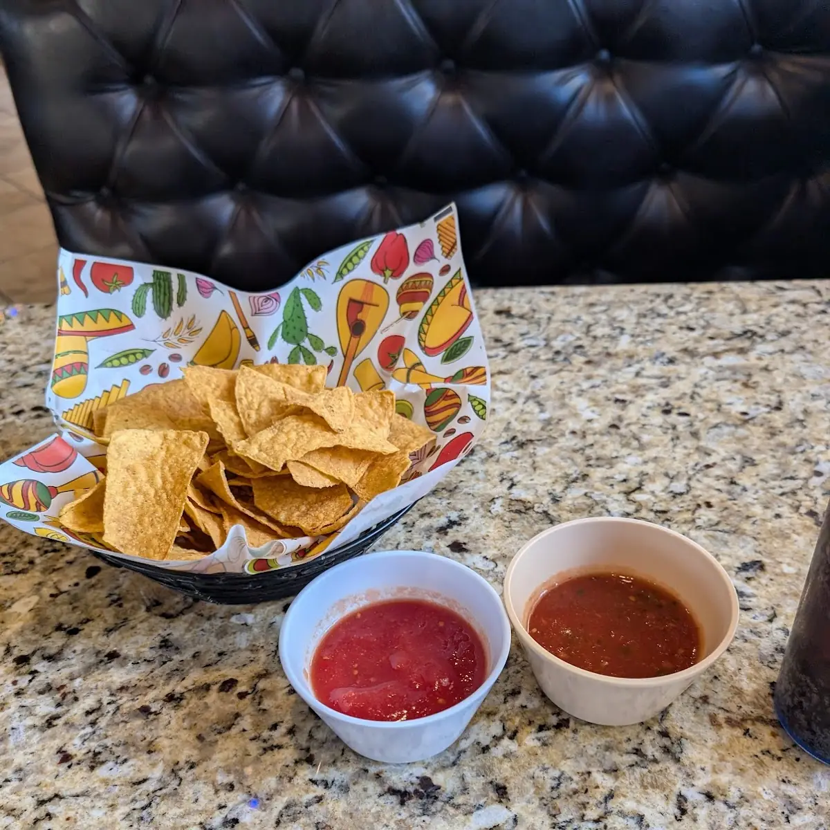 House Made Chips with Mild and Hot Sauce