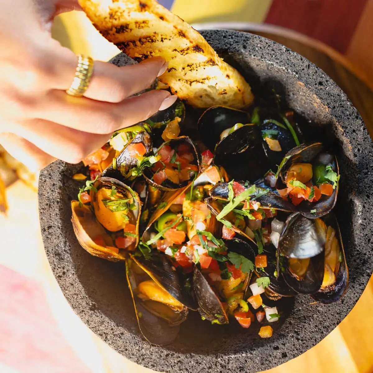 Mezcal Adobo Mussels, Añejo Restaurant