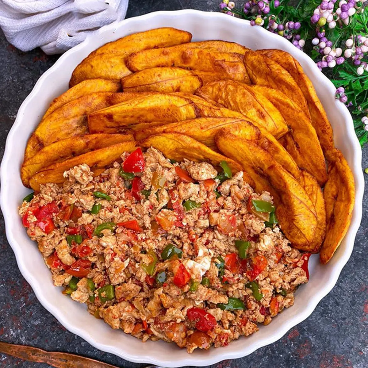 Plantain Sweet Potato with Egg Stew