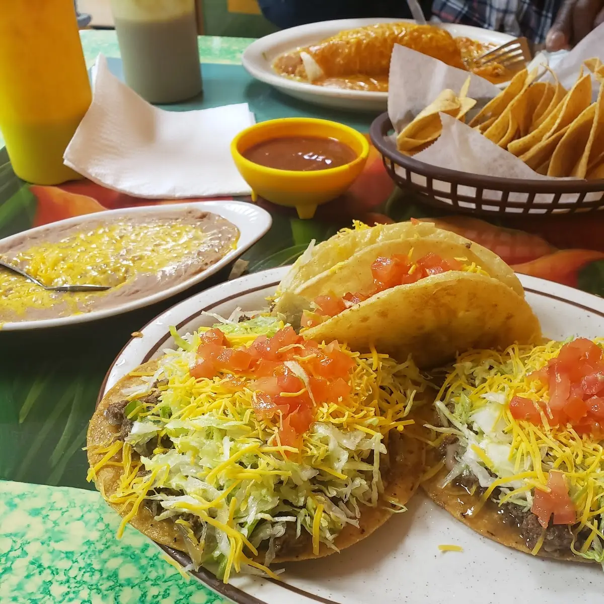 Tacos and Tostadas with Refried Beans