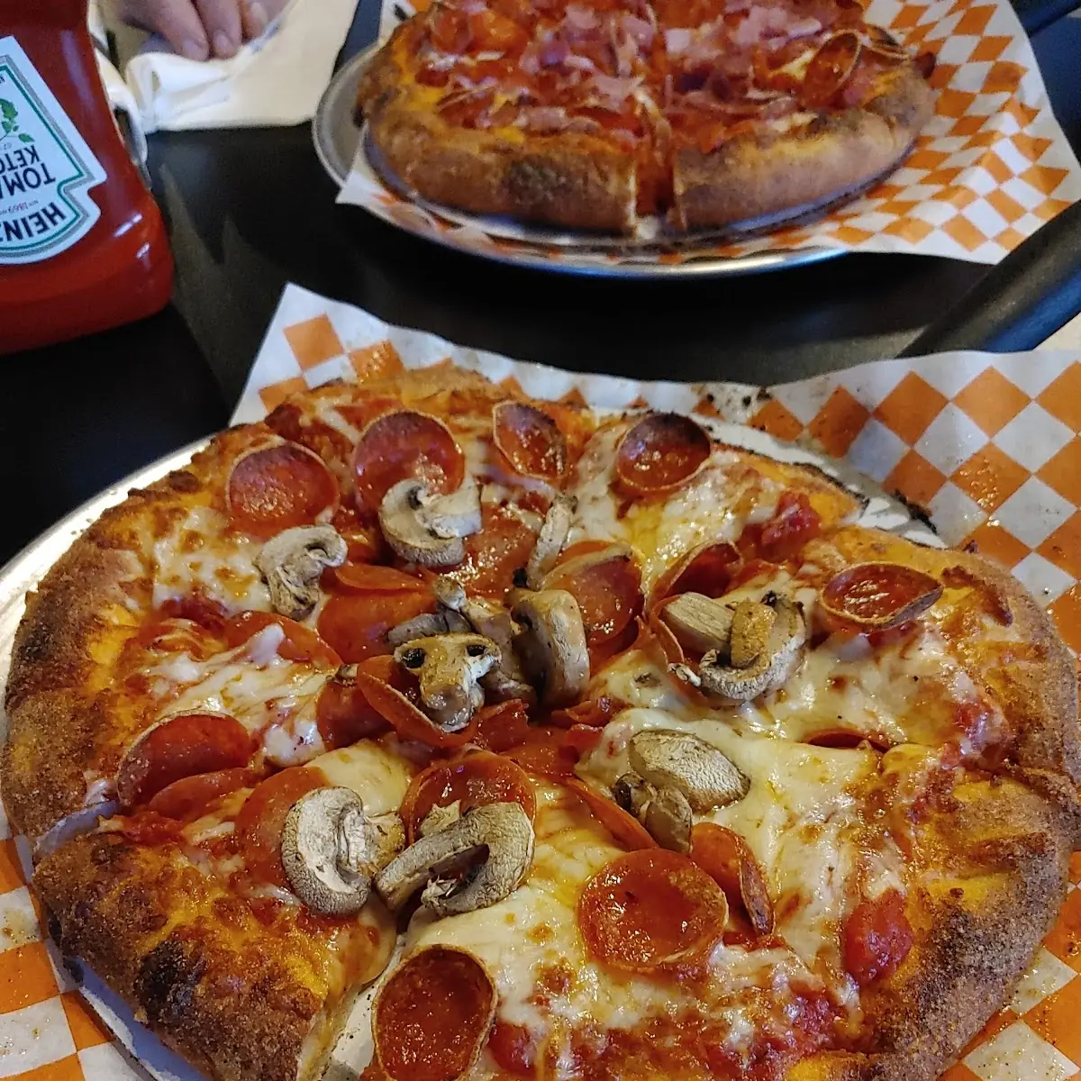 Pepperoni Pizza with Mushrooms