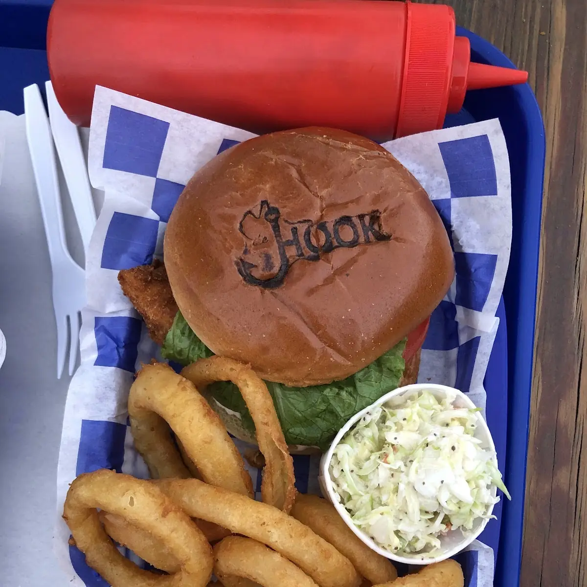 Burger with Onion Rings