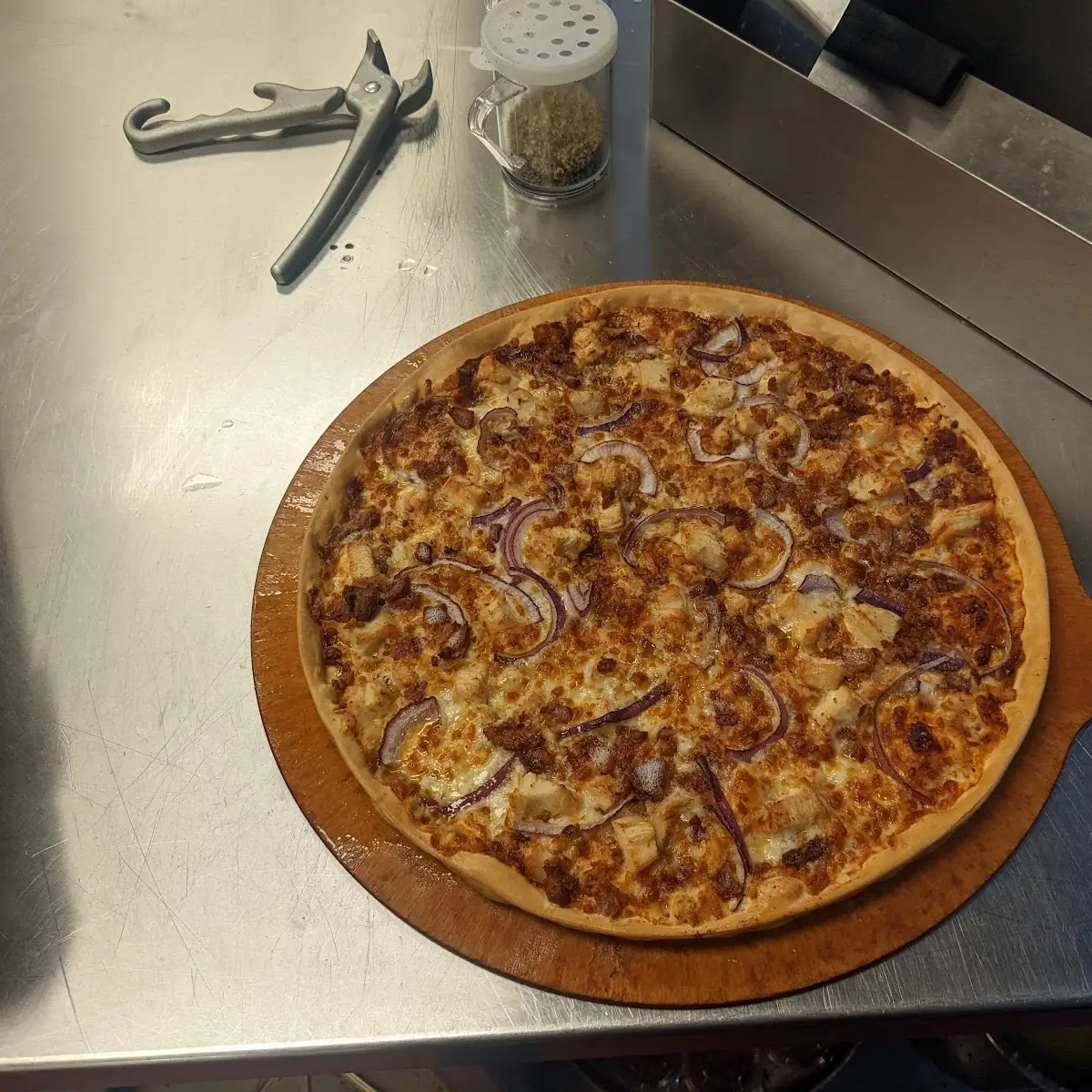 Thin Crust BBQ Chicken Pizza