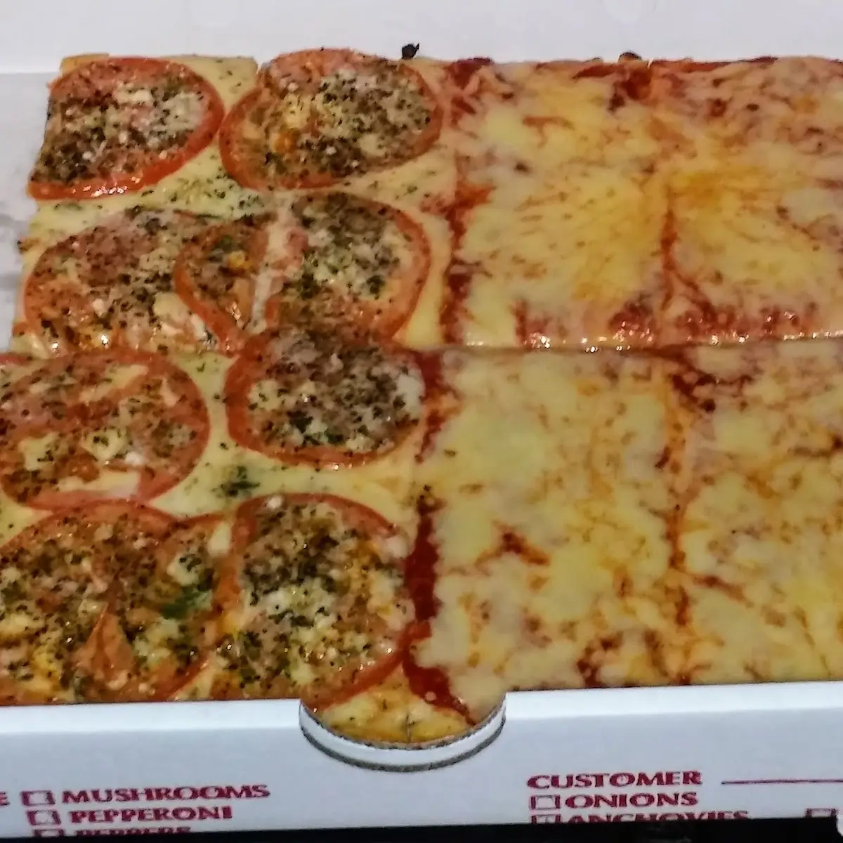 Fresh Tomato Pizza Half Just Cheese Pizza
