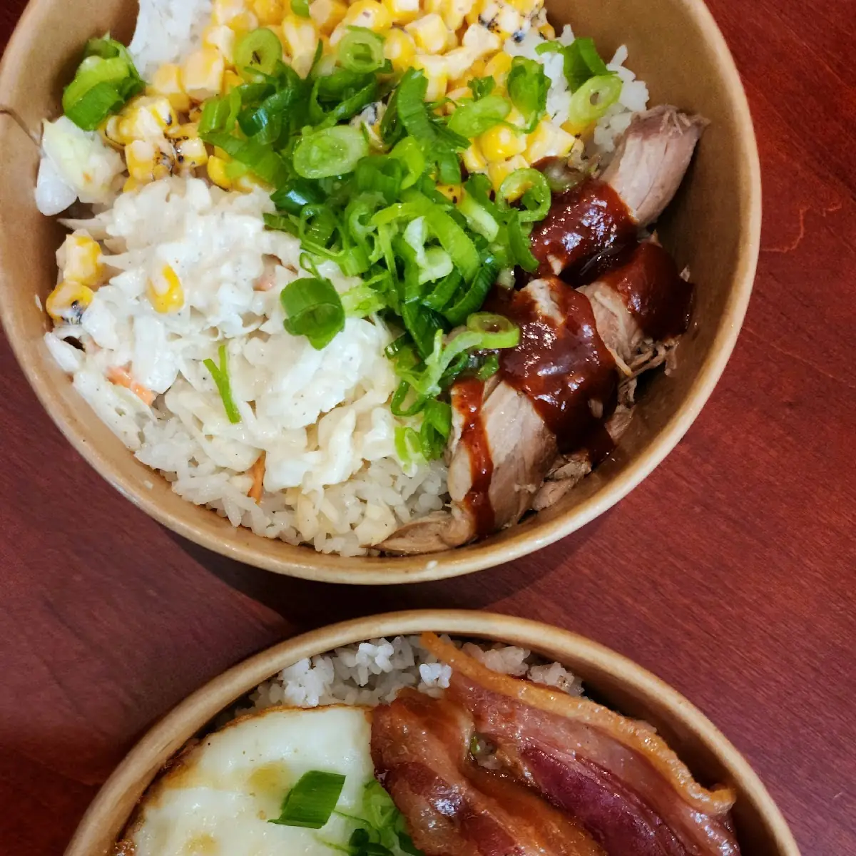 Adobo Pulled Pork Bowl and Tocilog Bowl