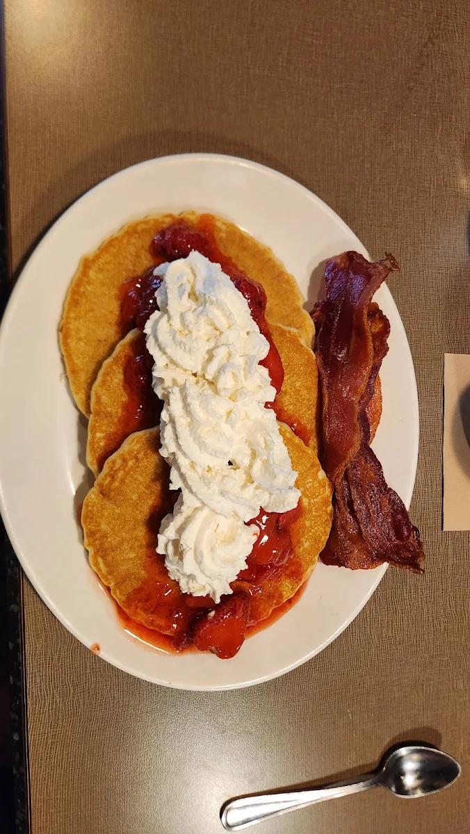 Strawberry Pancakes with Bacon