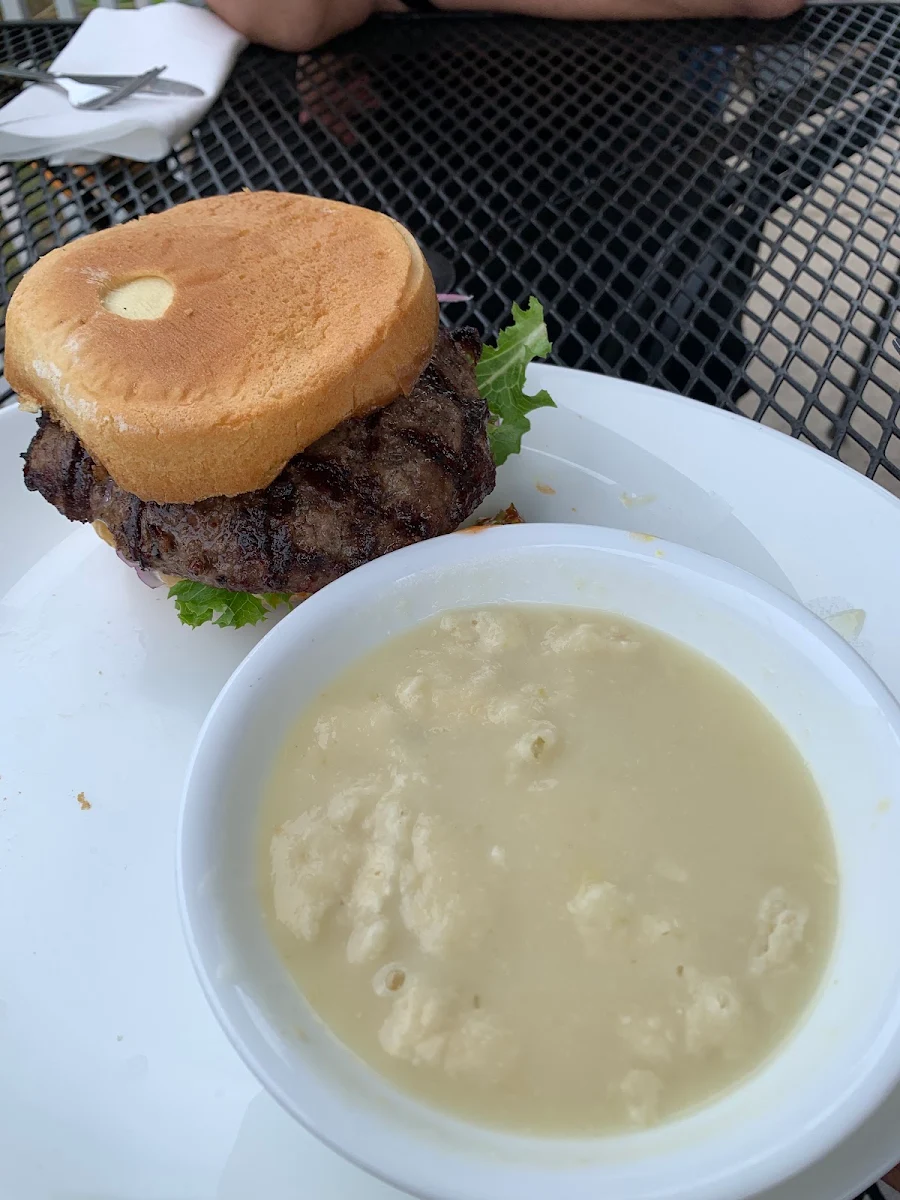 Hamburger and Soup of Day