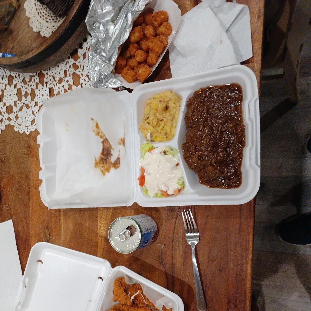 Chicken Tenders and Hamburger Steak