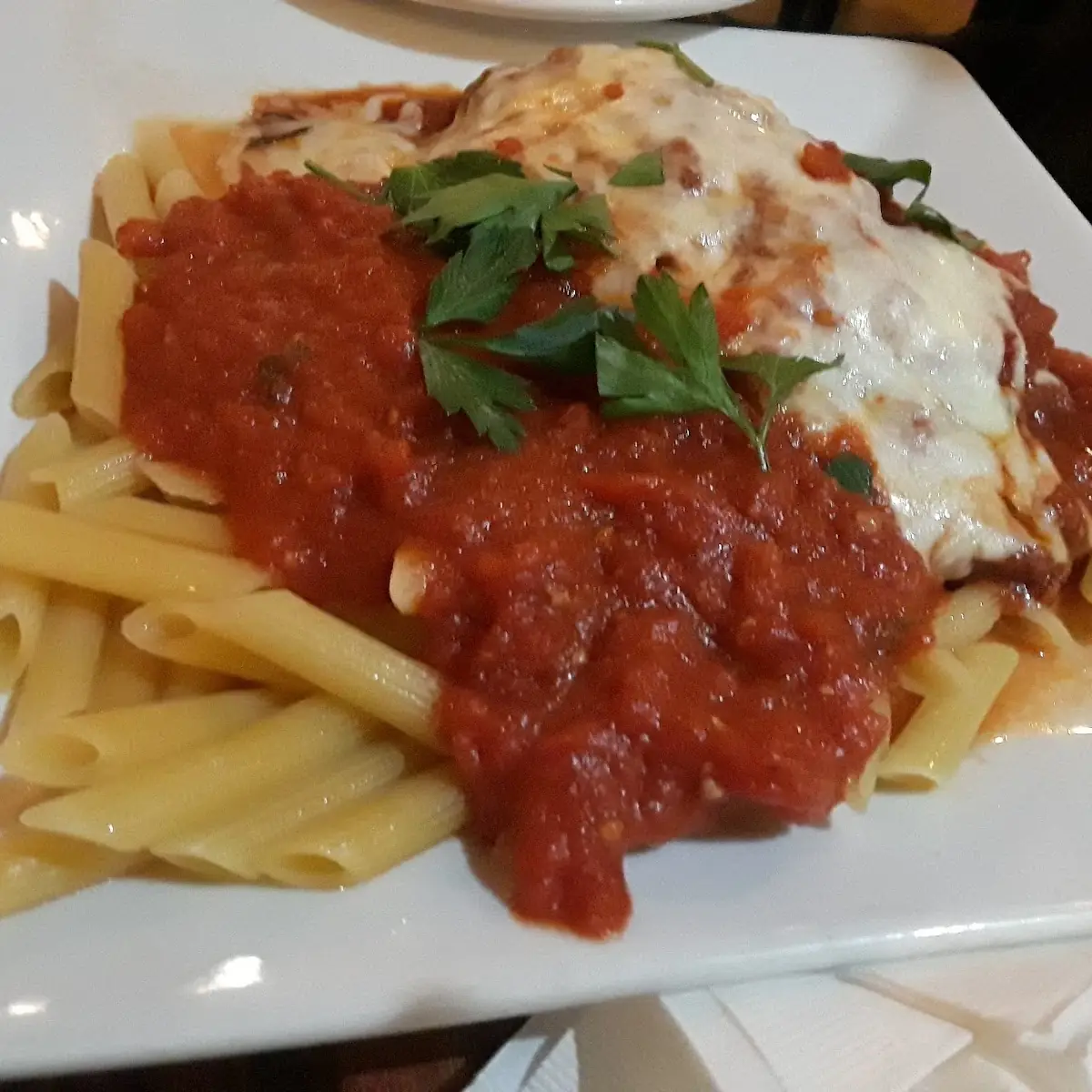 Eggplant Parmesan with Ziti