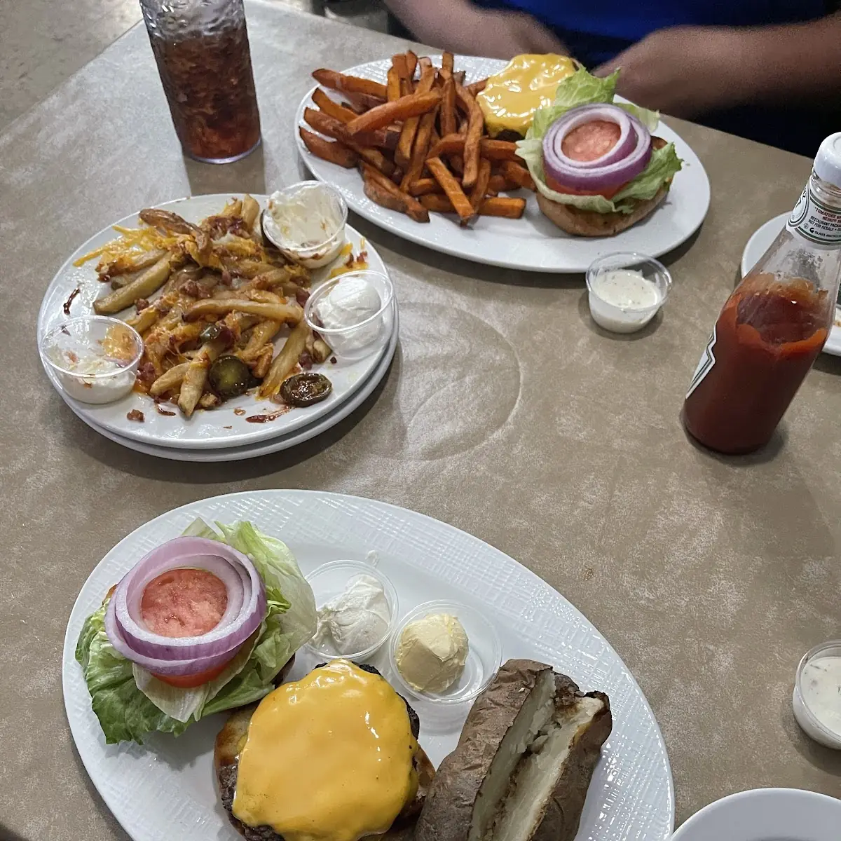 Cheeseburger and Baked Potato